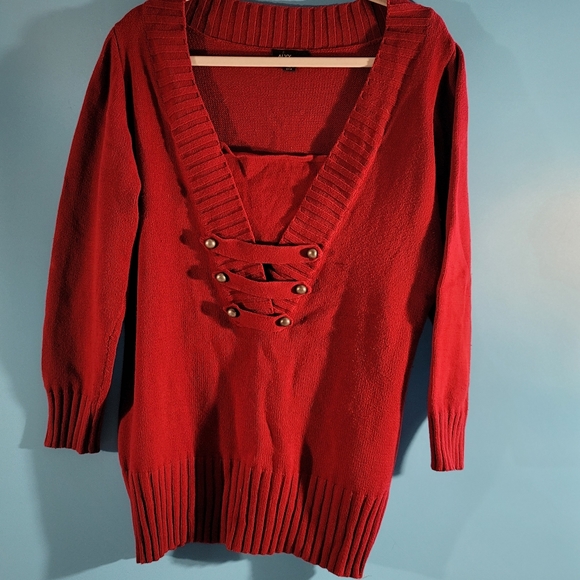 Alxy 2X Red Winter Sweater - Picture 1 of 7